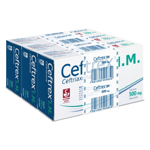 CEFTREX IM 500MG INYECTABLE 3PACK
