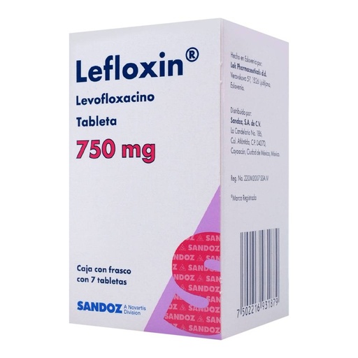LEFLOXIN 750MG TABLETAS C/7